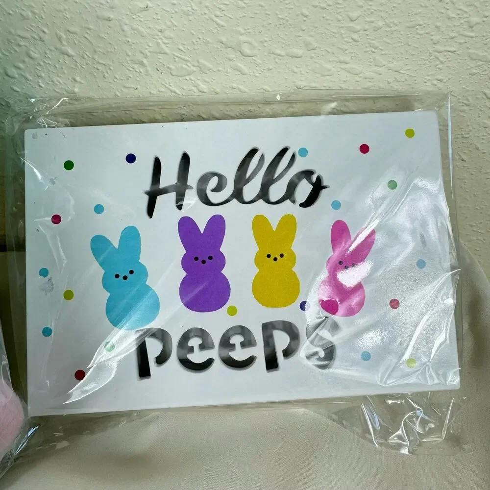 New In Box LED Light Up Easter Decor Bunny Gnome Plush‎ Beaded Garland Banner